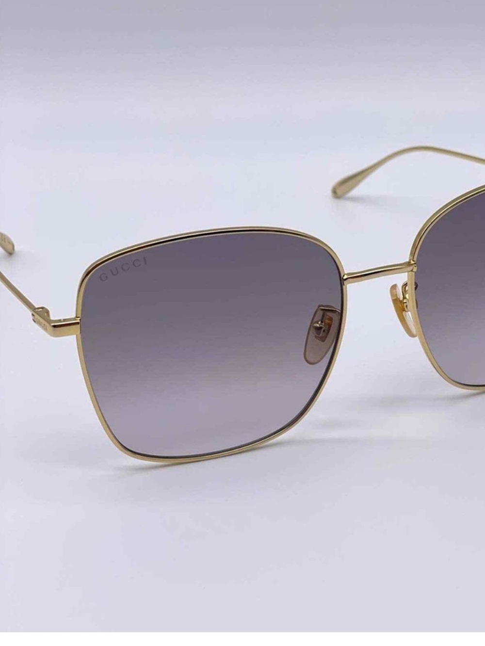 Gucci Gold Frame Grey Gradient Women's Sunglasses
